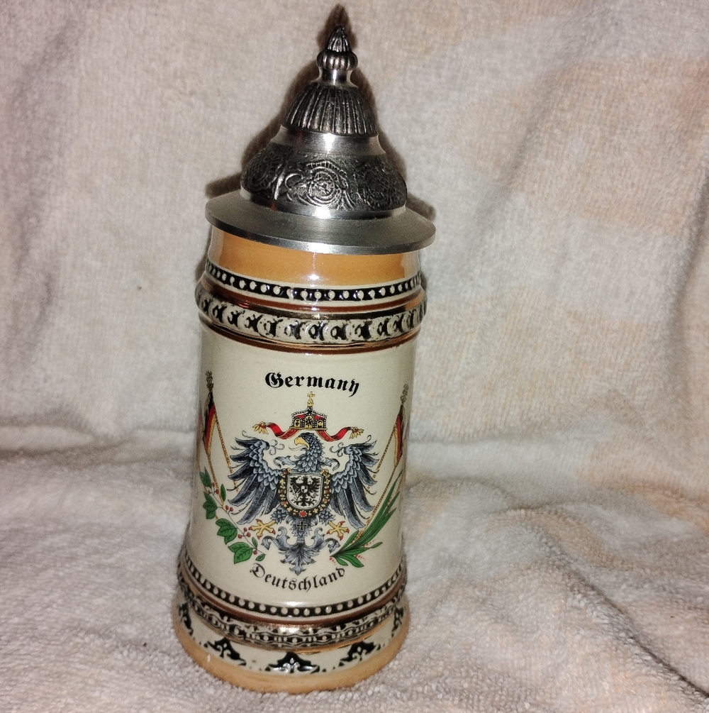 Beer Mini Stein German Eagle Crest Perfect Condition Says Germanm, Deutschland.